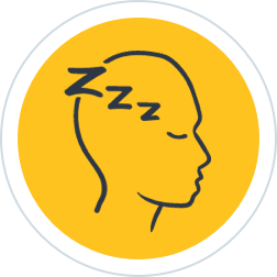 Head outline emanating Zs: fatigue is a common symptom of Parkinson’s disease, a progressive neurological condition